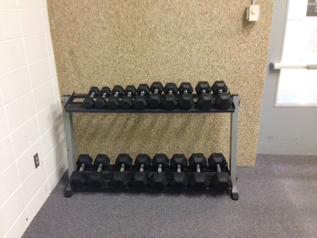 Dumbbell Weights on Rack